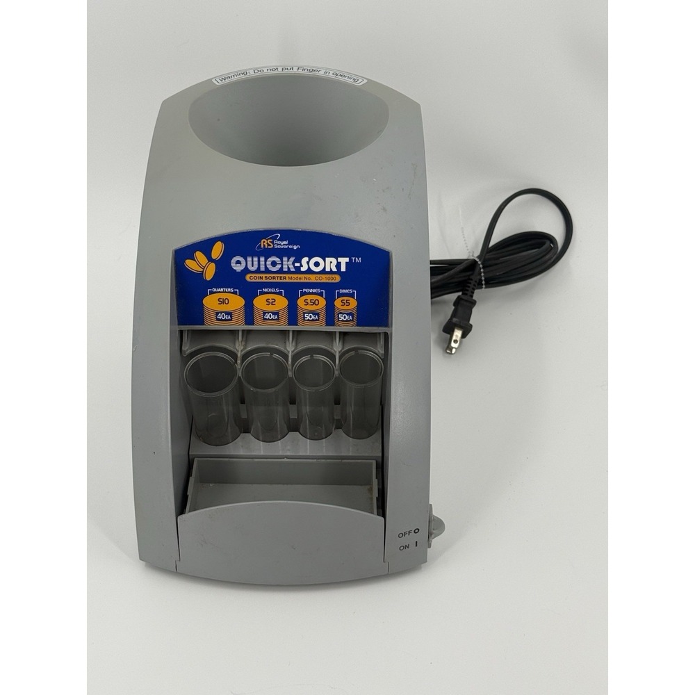 Royal Sovereign Quick Sort CO-1000 Electronic Coin Sorting Machine TESTED WORKS